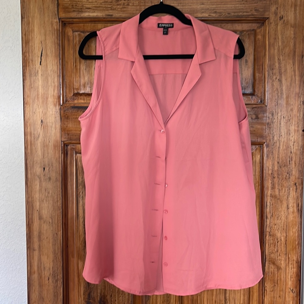 Express Coral sleeveless button down sz XL